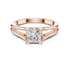 Princess Cut Split Solitaire Ring Rose Gold Perspective View