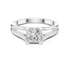 Princess Cut Split Solitaire Ring White Gold Platinum Perspective View