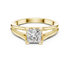 Princess Cut Split Solitaire Ring Yellow Gold Perspective View