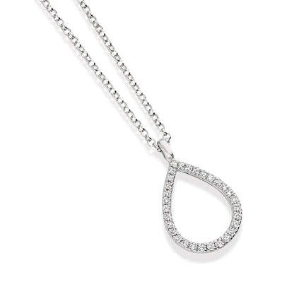 Drop Pendant in white gold or platinum