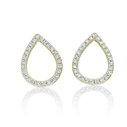 A pair of drop-shaped stud earrings
