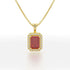 Emerald Ruby Halo Pendant