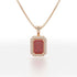Emerald Ruby Halo Pendant