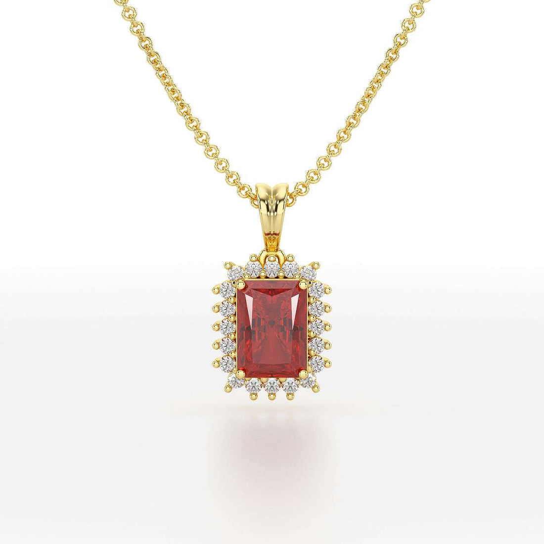 Emerald Ruby Sunburst Pendant