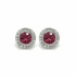 Round Pink Tourmaline Halo Earrings 9K White Gold