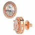 Halo Oval Solitaire Stud Earrings