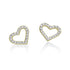 A pair of heart-shaped stud earrings