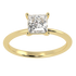 Modern Princess Cut Solitaire Ring Yellow Gold Top View