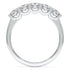 Round Cut U Set Five Stone Ring in white gold or platinum, flat view