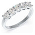 Basket Set Five Stone Ring in white gold or platinum, perspective view