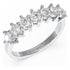 Round Cut Seven Stone Ring in white gold or platinum, perspective view