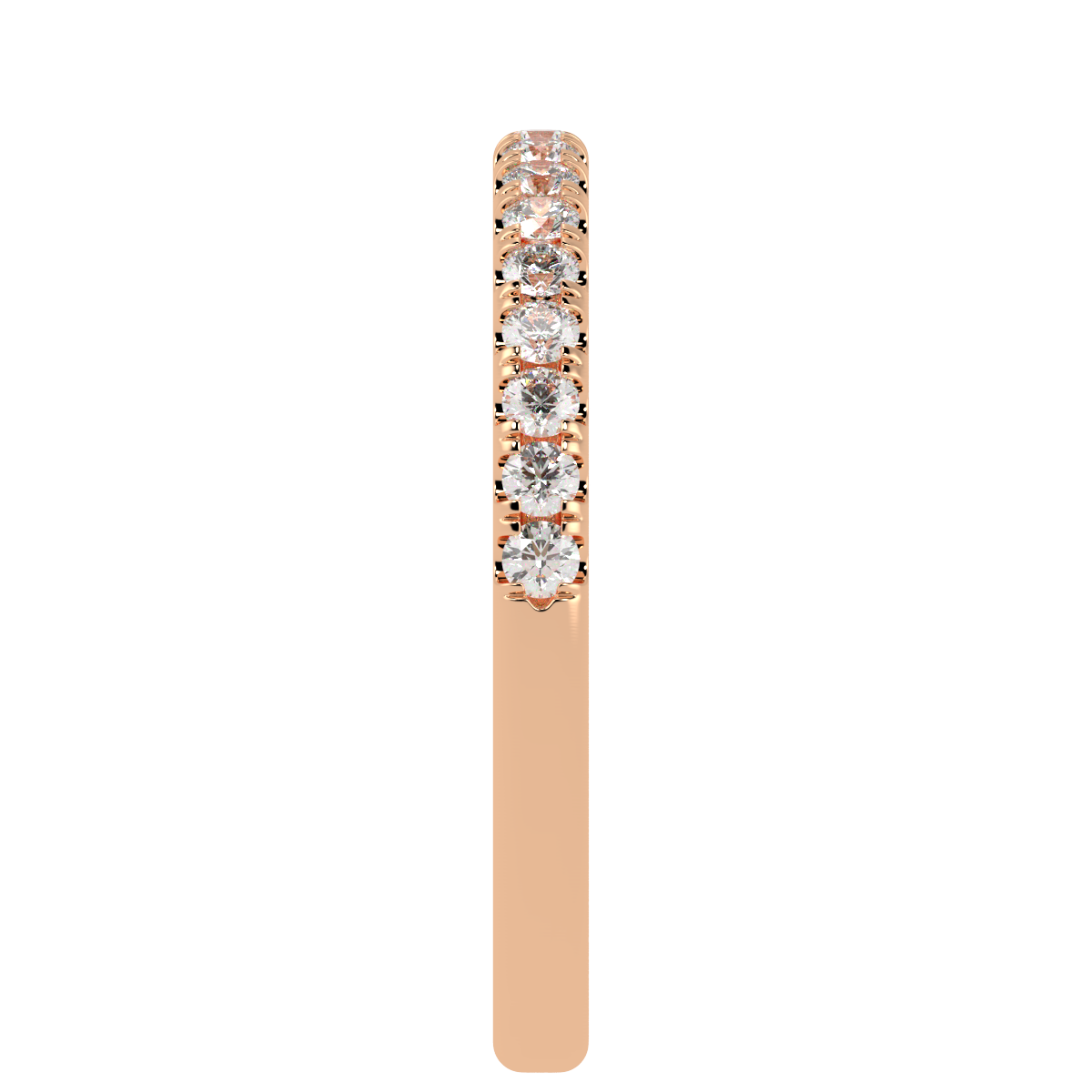 Petite Micro Set Half Eternity Ring in rose gold, side view