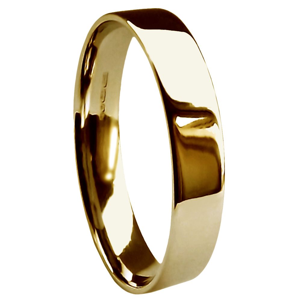 Light Flat Court Shape Wedding Band