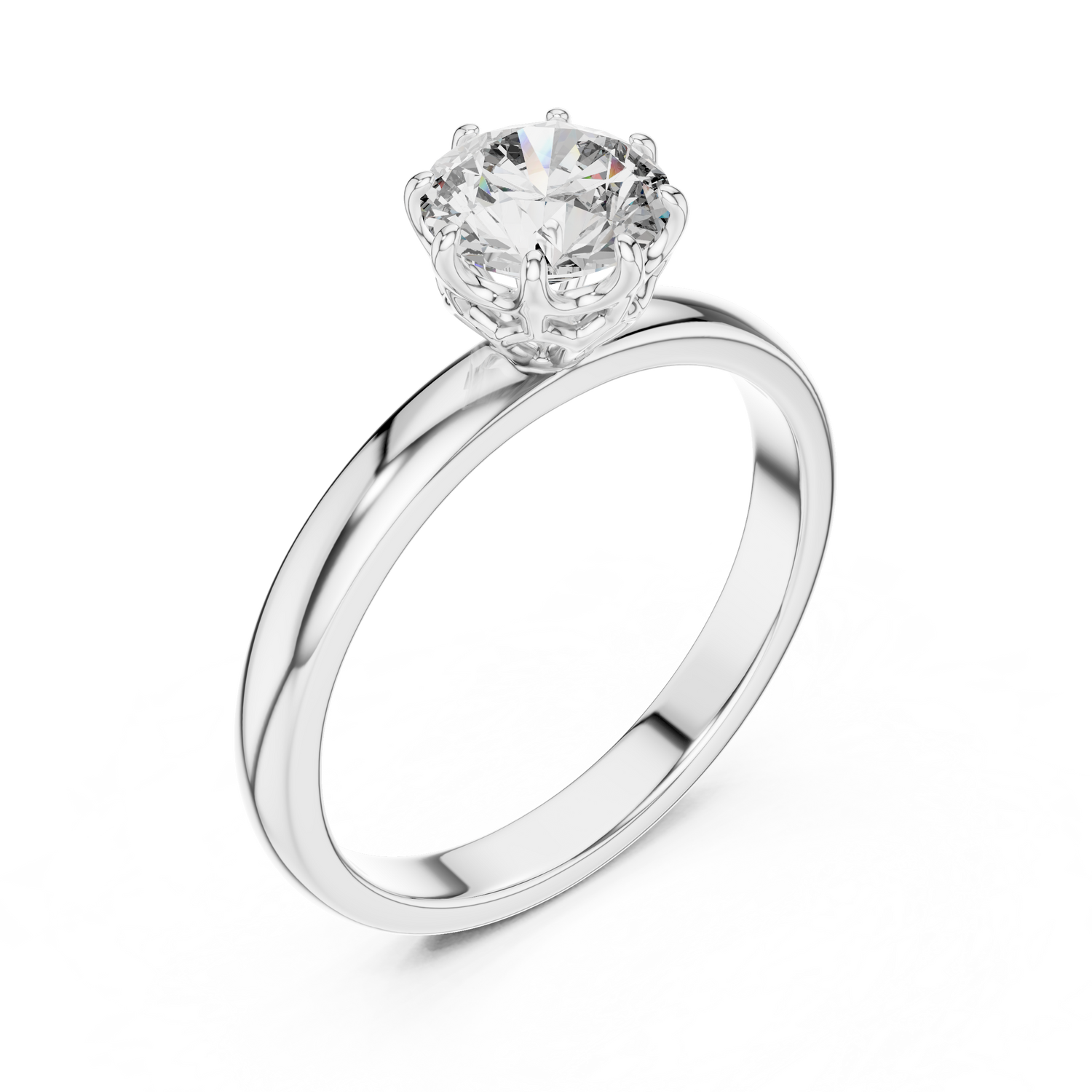 Crown Set Solitaire Ring