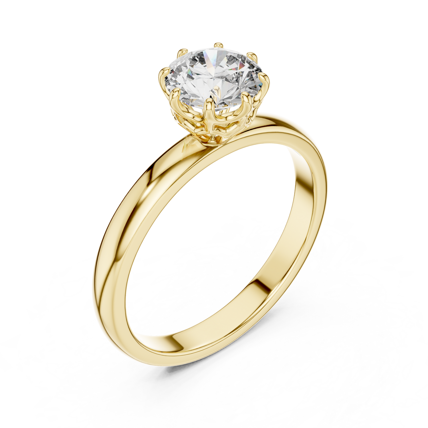 Crown Set Solitaire Ring