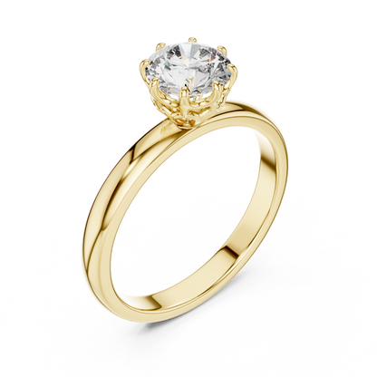 Crown Set Solitaire Ring