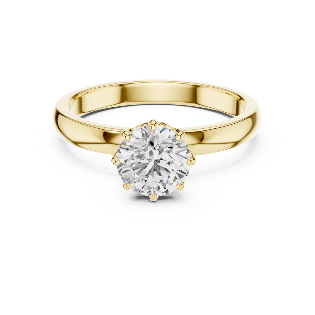 Crown Set Solitaire Ring