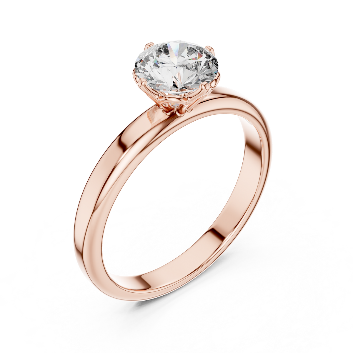 Petal Set Solitaire Ring