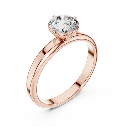 Petal Set Solitaire Ring