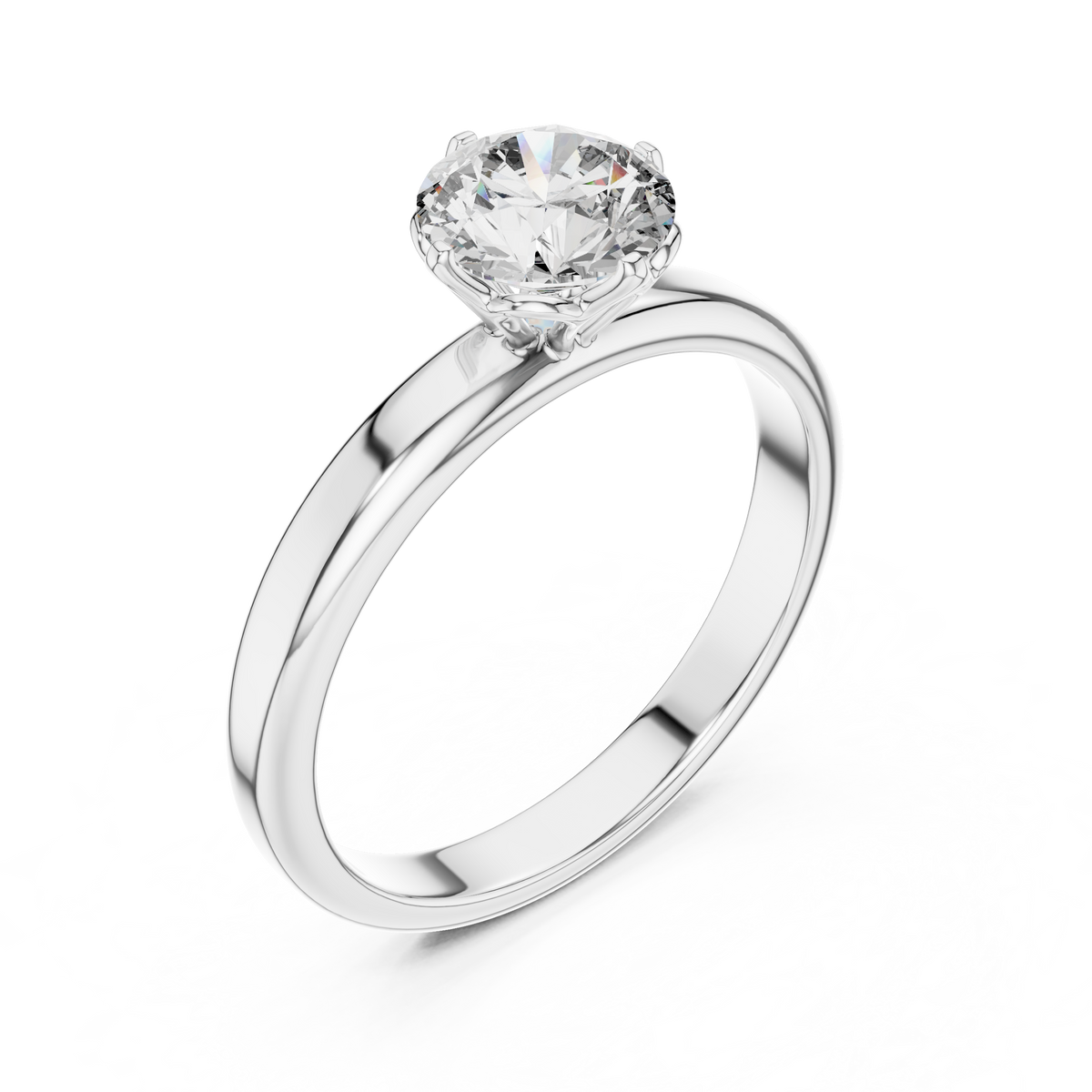 Petal Set Solitaire Ring