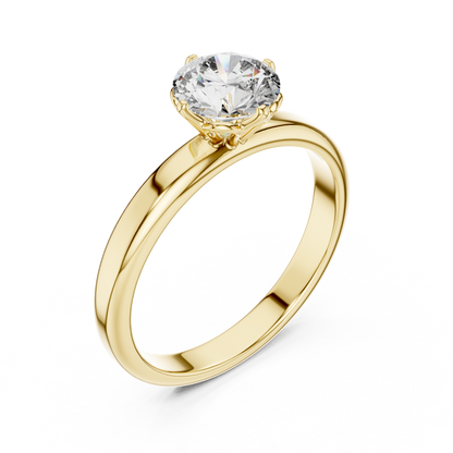 Petal Set Solitaire Ring