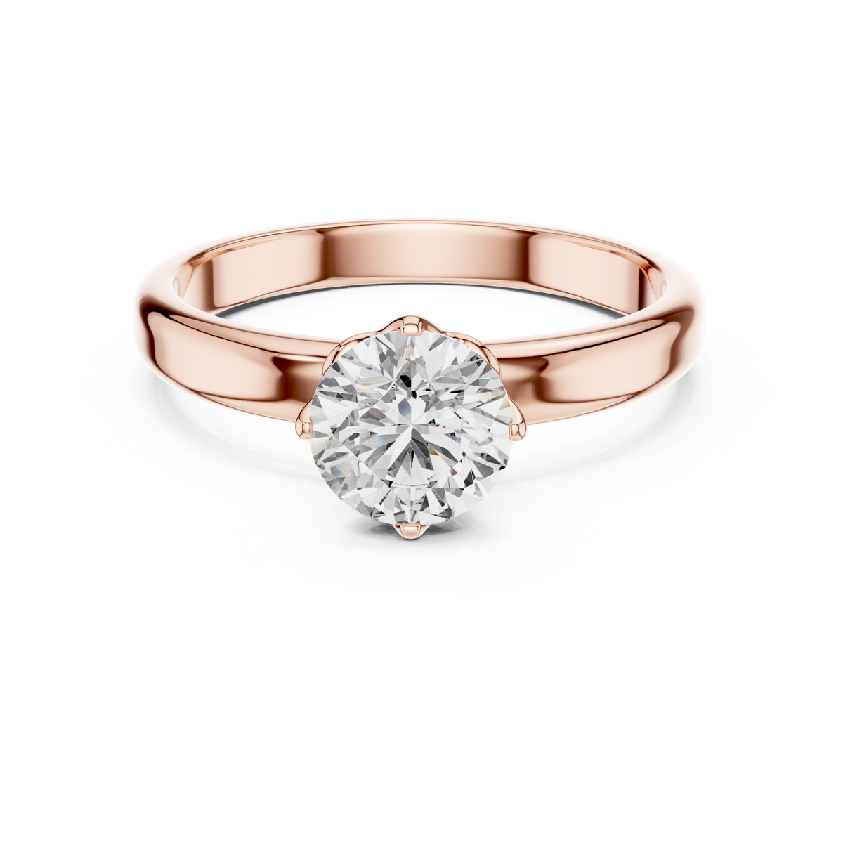 Petal Set Solitaire Ring
