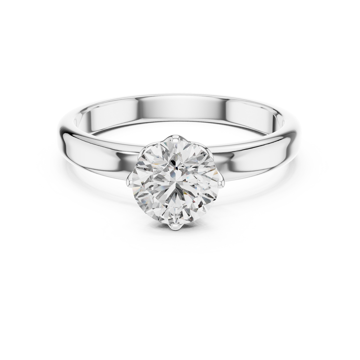 Petal Set Solitaire Ring