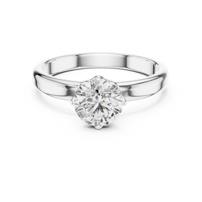 Petal Set Solitaire Ring