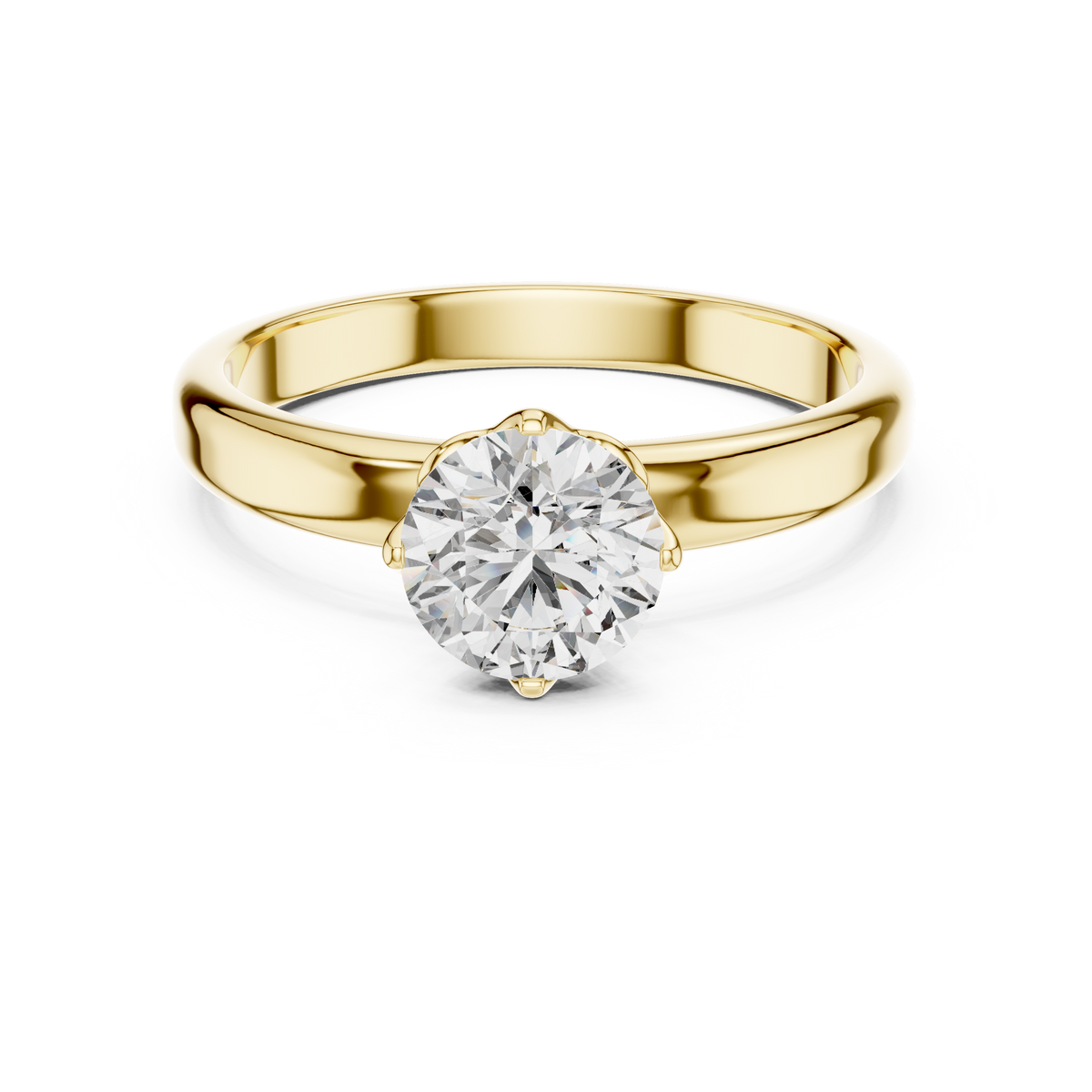 Petal Set Solitaire Ring