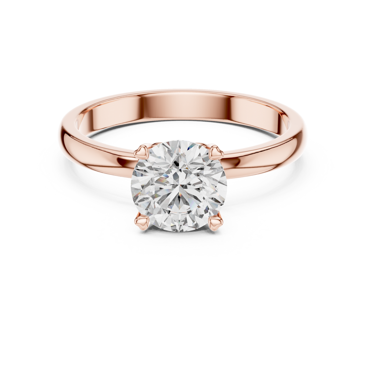 Heart Set Solitaire Ring