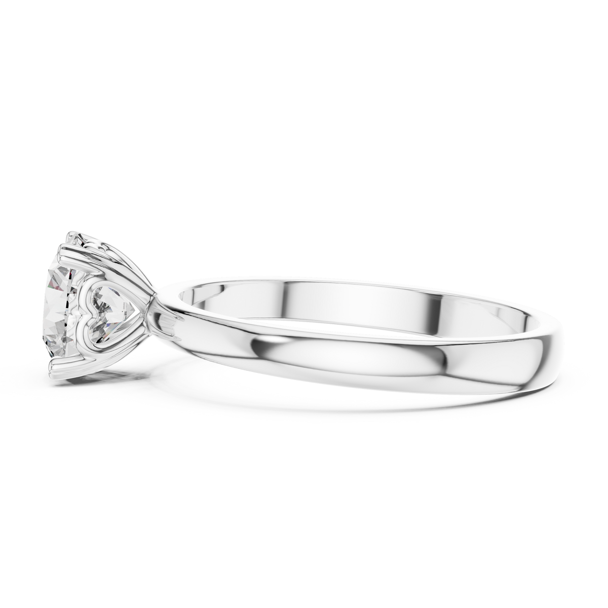 Heart Set Solitaire Ring
