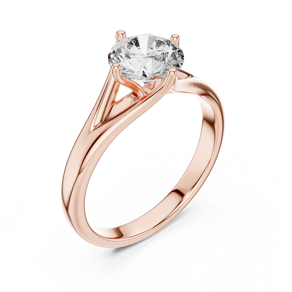 Compass Set Split Shank Solitaire Ring