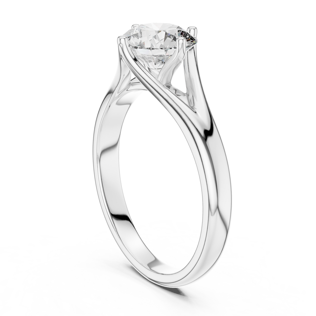 Compass Set Split Shank Solitaire Ring