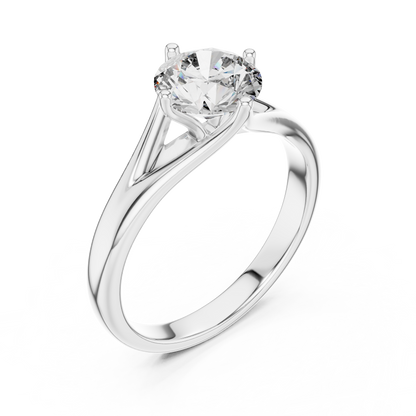 Compass Set Split Shank Solitaire Ring