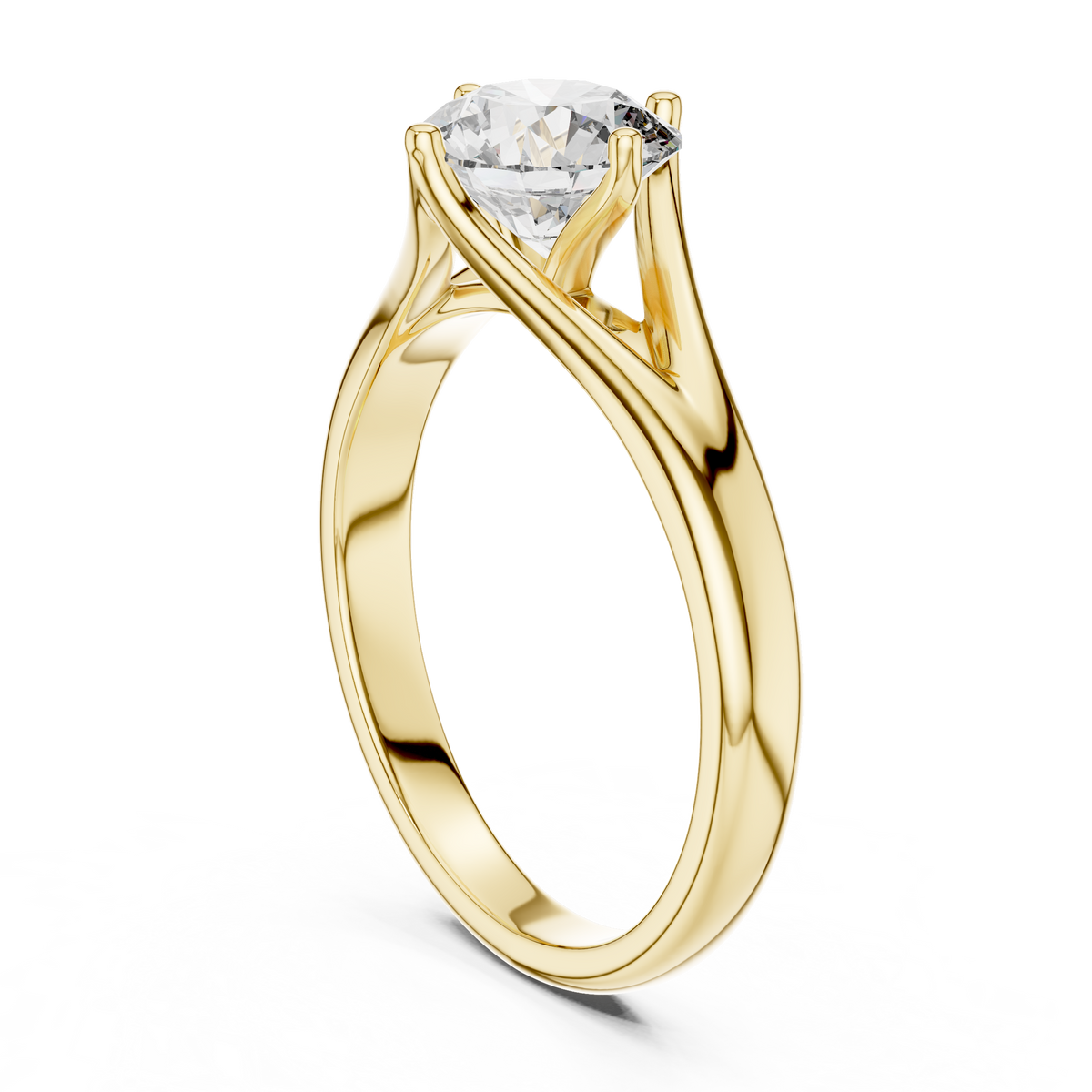 Compass Set Split Shank Solitaire Ring
