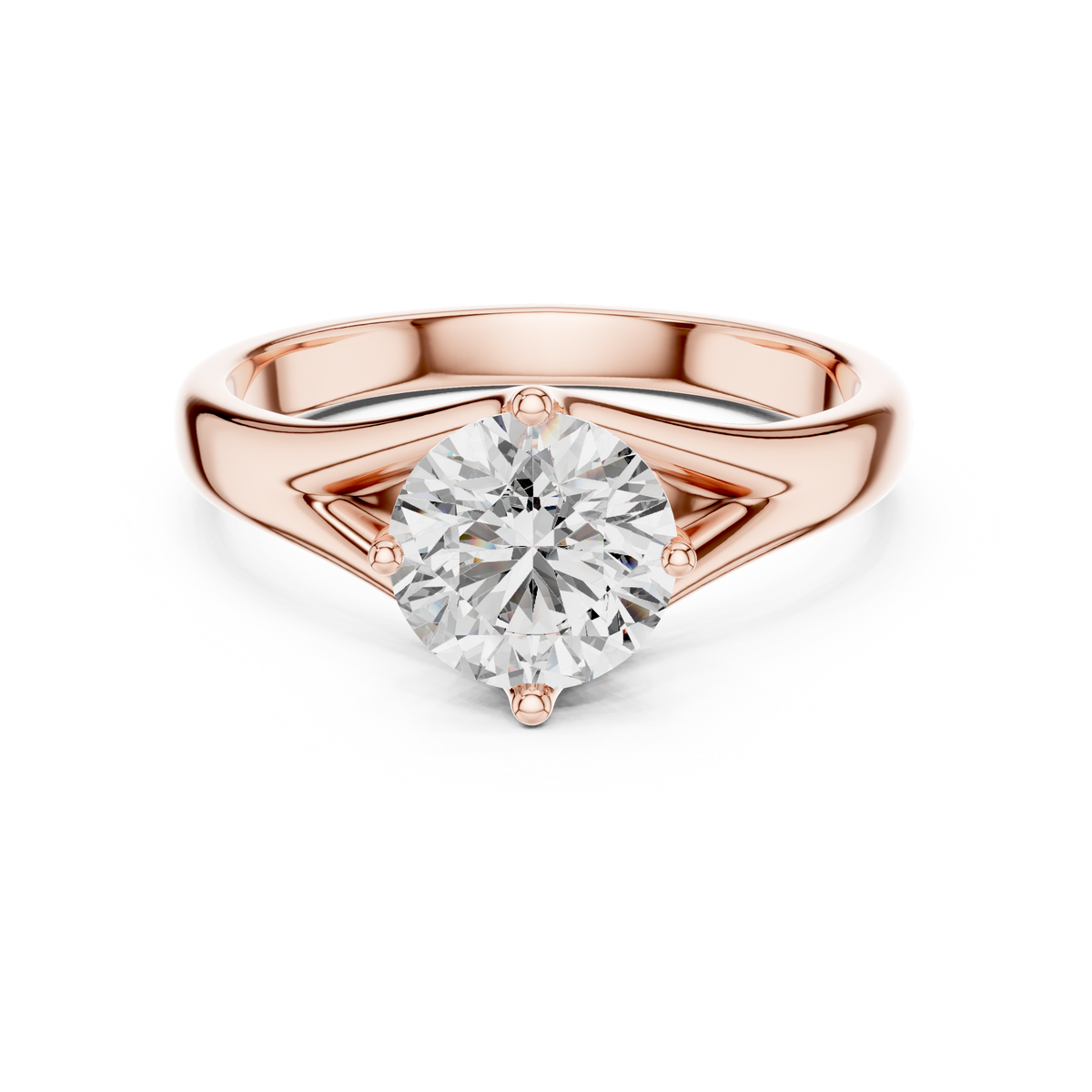 Compass Set Split Shank Solitaire Ring