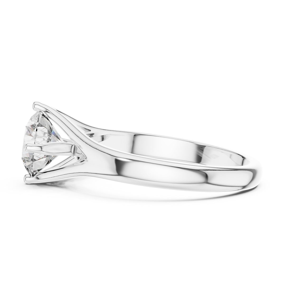 Compass Set Split Shank Solitaire Ring