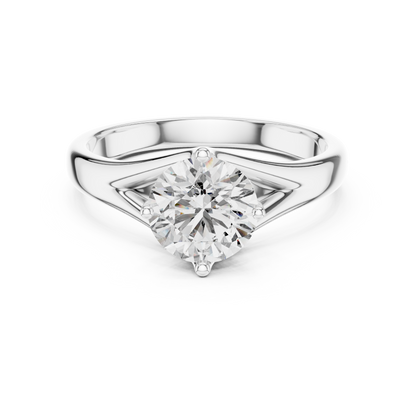 Compass Set Split Shank Solitaire Ring