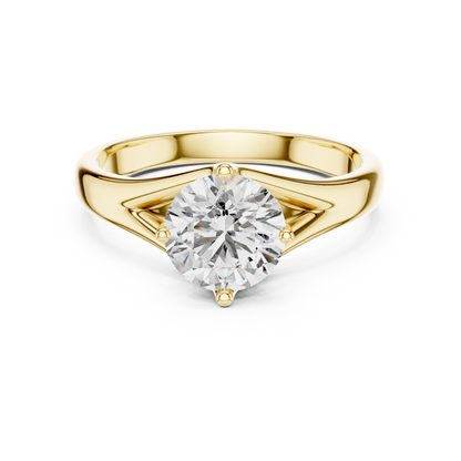Compass Set Split Shank Solitaire Ring