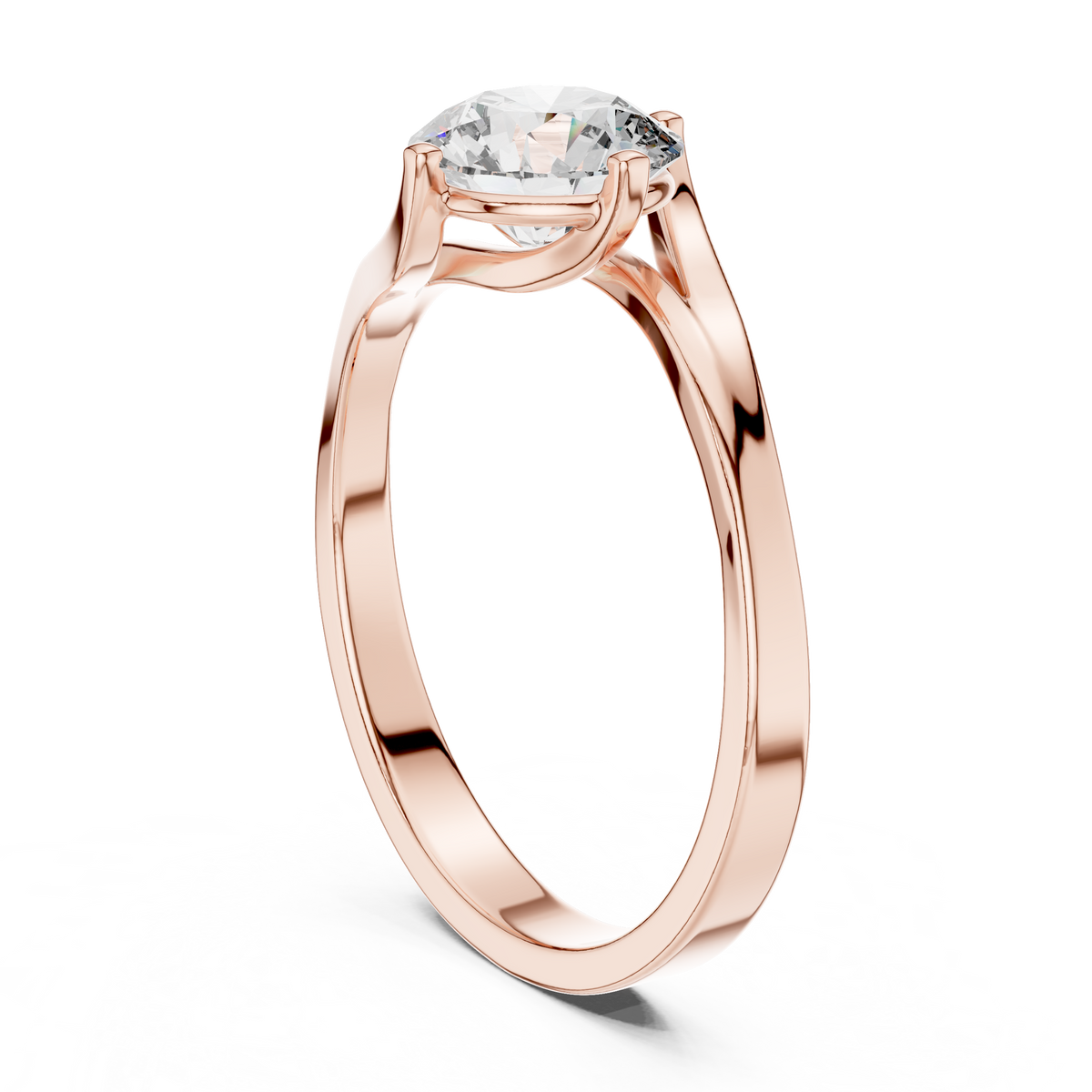 Swirl Set Solitaire Ring