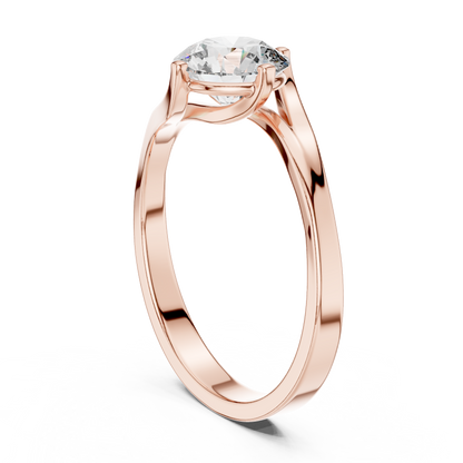 Swirl Set Solitaire Ring