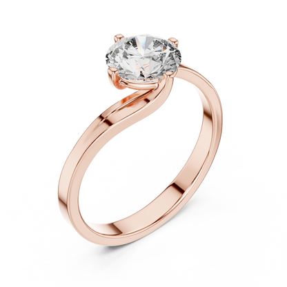 Swirl Set Solitaire Ring