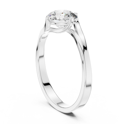 Swirl Set Solitaire Ring