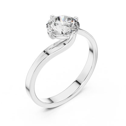 Swirl Set Solitaire Ring