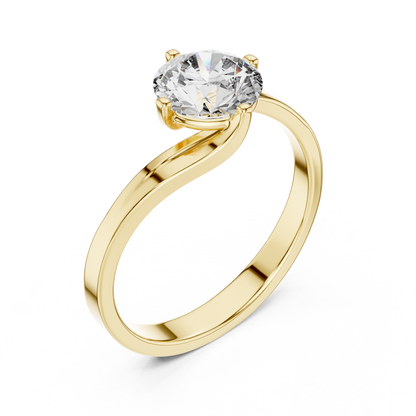 Swirl Set Solitaire Ring