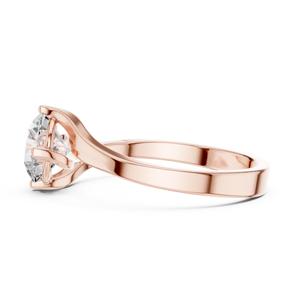 Swirl Set Solitaire Ring