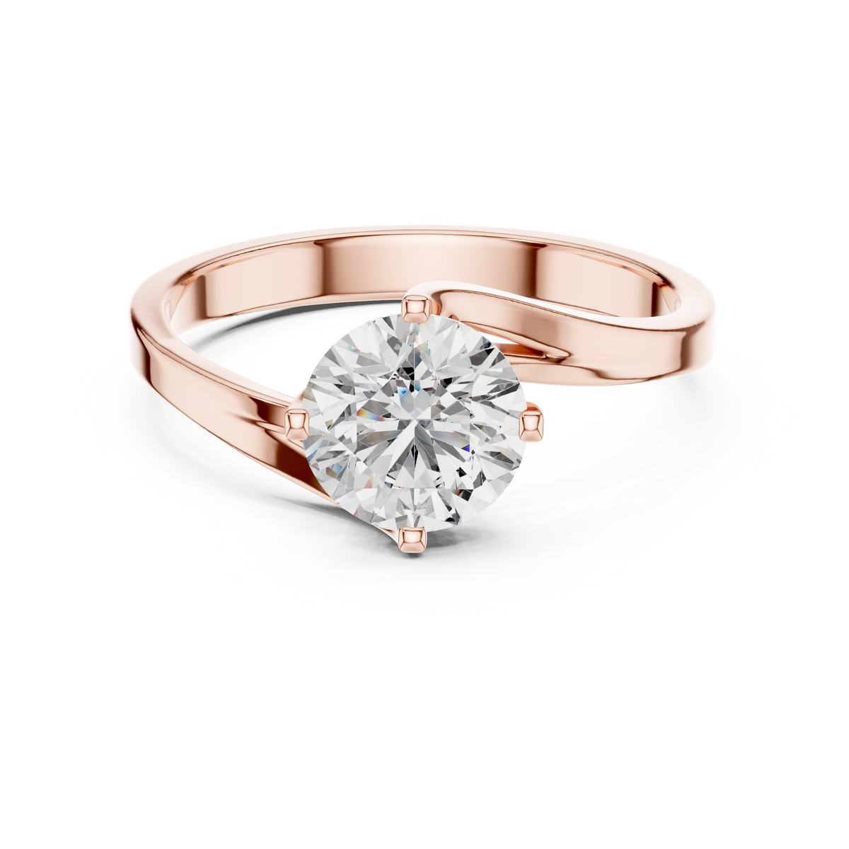 Swirl Set Solitaire Ring