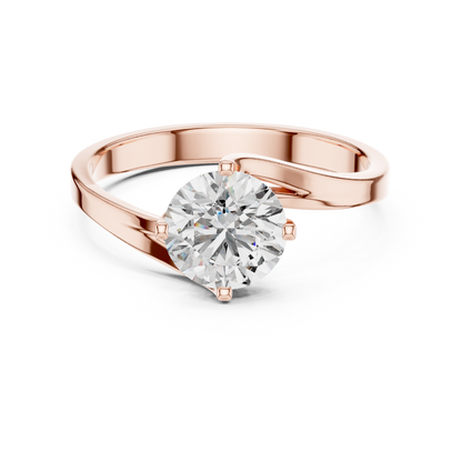 Swirl Set Solitaire Ring