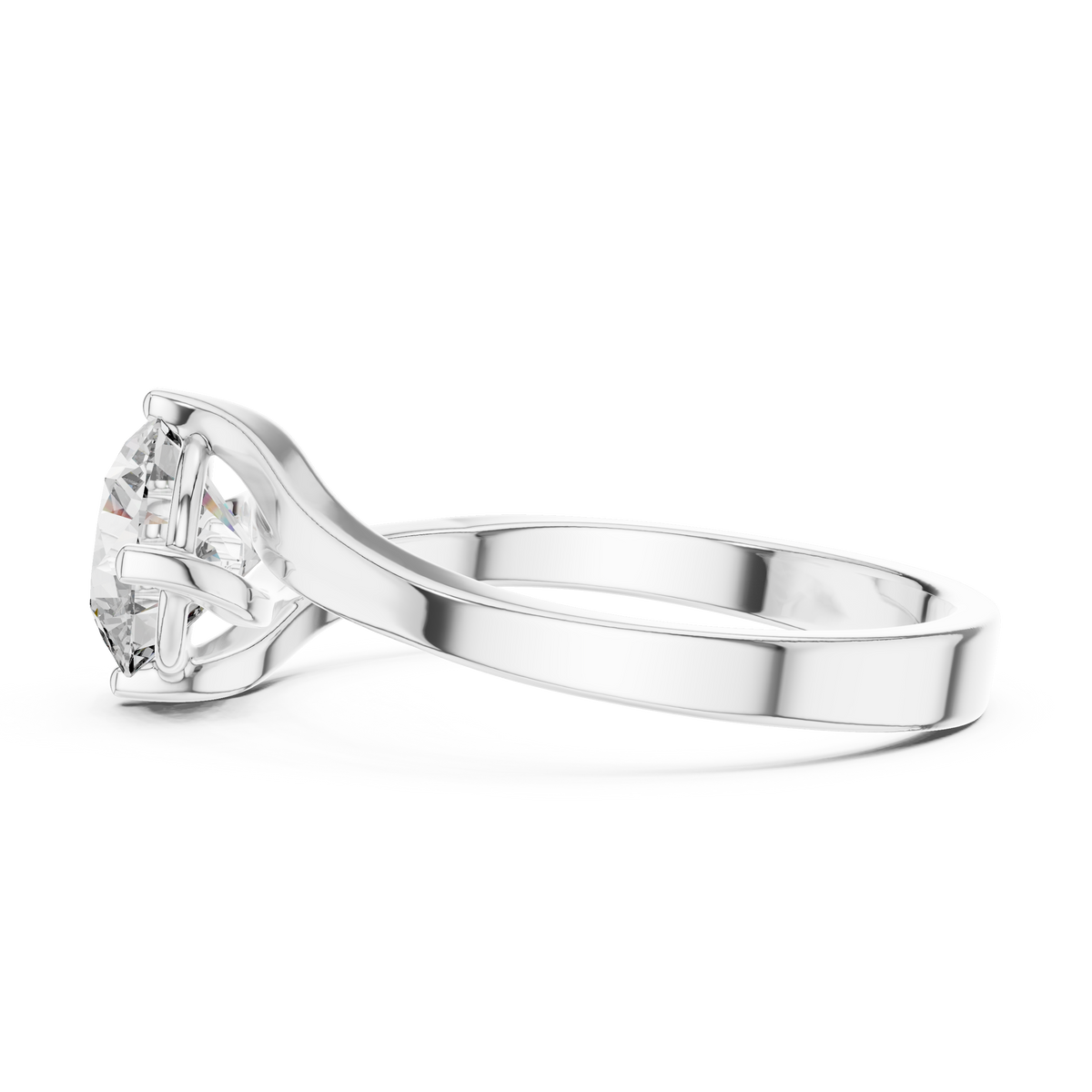 Swirl Set Solitaire Ring