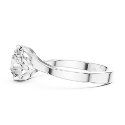 Swirl Set Solitaire Ring